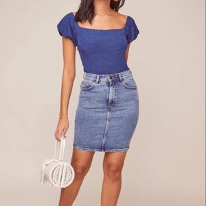 NWT Astr Aegean Puff Shoulder Bodysuit